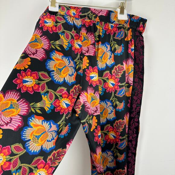 Johnny Was Sidonia Silk Lounge Pant Pull On Floral Embroidery Resort XXL NWT - Picture 8 of 15